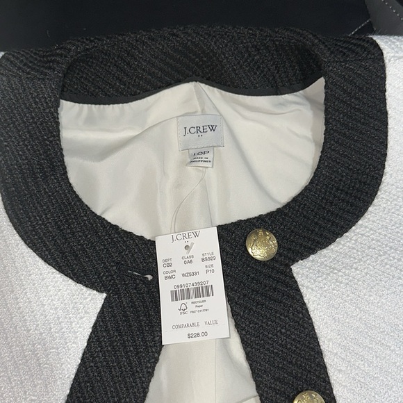 🔥🔥🔥NEW J. Crew Petite Tweed lady jacket Blazer BS928 Size 10P - Picture 5 of 6